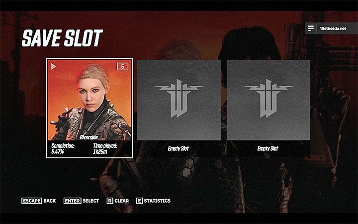 Z poziomu menu głównego gry możesz dodatkowo wybrać opcję Save Slot - Czy mogę zapisać stan gry w Wolfenstein Youngblood? - Wolfenstein: Youngblood - poradnik do gry