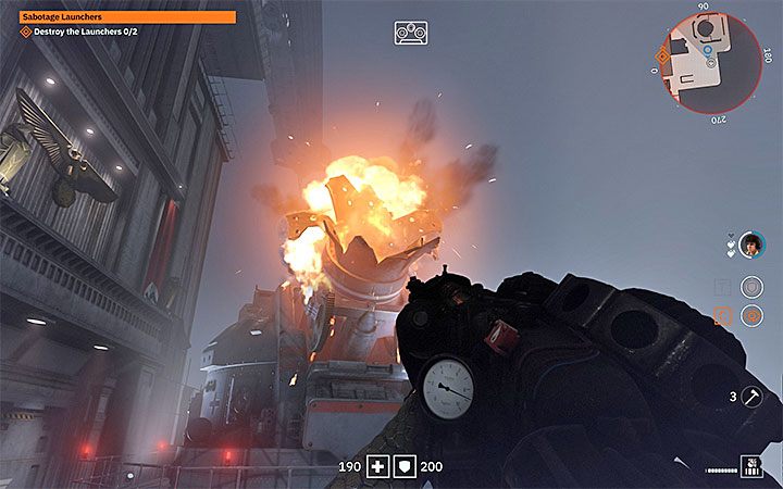 Wyrzutni nie możesz zniszczyć po prostu ostrzeliwując ją i to nawet jeśli skorzystasz z ciężkiej broni - Sabotage Launchers | Misje poboczne w Wolfenstein Youngblood - Wolfenstein: Youngblood - poradnik do gry