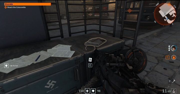 Jeden z tekstów znajdziesz zaraz po walce, na początku drugiej misji - Riverside | Sekrety w Wolfenstein Youngblood - Wolfenstein: Youngblood - poradnik do gry