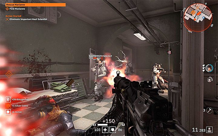 Do wnętrza szpitala możesz się przekraść lub wkroczyć do budynku po zakończeniu walk na zewnątrz - Rescue Marianne | Misje poboczne w Wolfenstein Youngblood - Wolfenstein: Youngblood - poradnik do gry