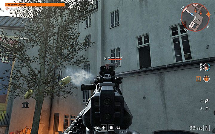 Przeskocz przez płot i zbliż się do budynku, a ustalisz, że opanowany został przez nazistów - The Silent Outpost | Misje poboczne w Wolfenstein Youngblood - Wolfenstein: Youngblood - poradnik do gry