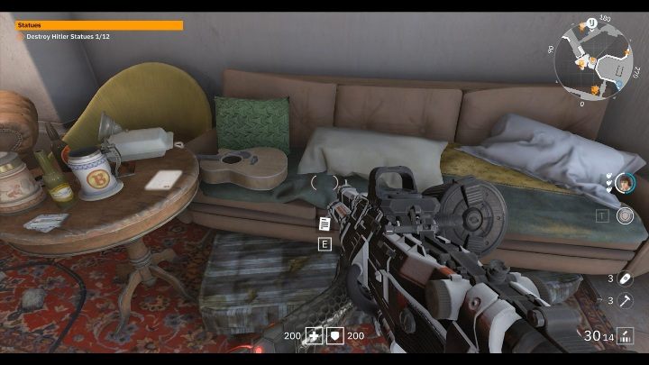 Na stoliku, kolo beżowej kanapy, leży list - Mały Berlin / Little Berlin | Sekrety w Wolfenstein Youngblood - Wolfenstein: Youngblood - poradnik do gry