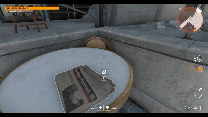 Gazeta leży na stoliku, koło zniszczonej kamienicy - Brat 3 | Sekrety w Wolfenstein Youngblood - Wolfenstein: Youngblood - poradnik do gry