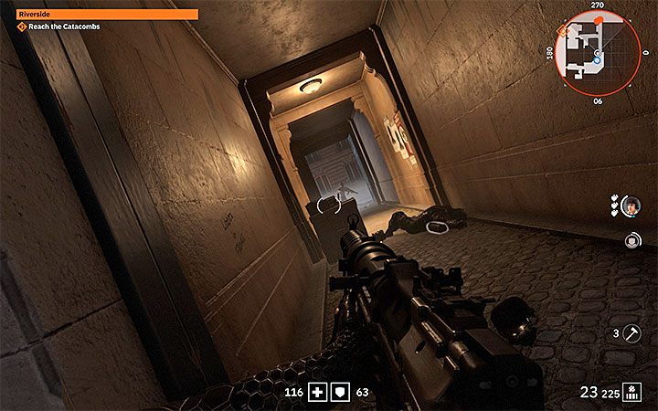 Wyrusz w stronę schodów i oświetlonej ulicy - Riverside | Solucja Wolfenstein Youngblood - Wolfenstein: Youngblood - poradnik do gry
