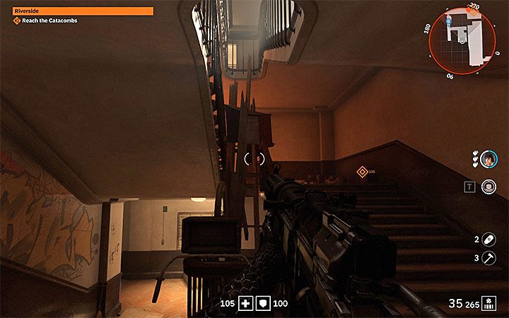 Jeżeli zostałeś przedwcześnie zauważony lub jeżeli chcesz pozbyć się wszystkich wrogów, to dodatkowo zajmij się zabezpieczeniem lewego budynku - Riverside | Solucja Wolfenstein Youngblood - Wolfenstein: Youngblood - poradnik do gry