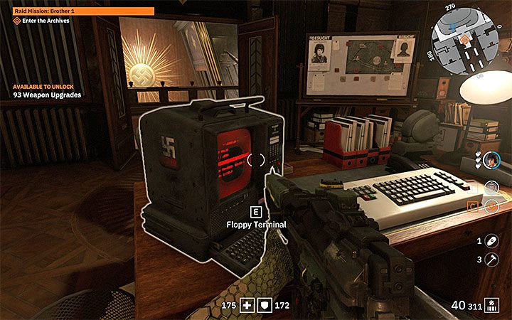 Z dyskietką musisz dla odmiany udać się do biura na najwyższym piętrze - Raid Mission: Brother 1 | Solucja Wolfenstein Youngblood - Wolfenstein: Youngblood - poradnik do gry