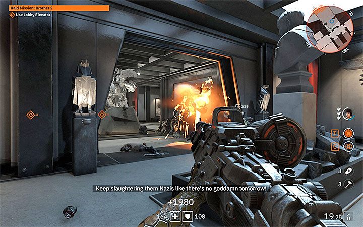 W lobby możesz ponownie skradać się nawet jeśli w poprzednich lokacjach przyczyniłeś się do wszczęcia alarmów - Raid Mission: Brother 2 | Solucja Wolfenstein Youngblood - Wolfenstein: Youngblood - poradnik do gry