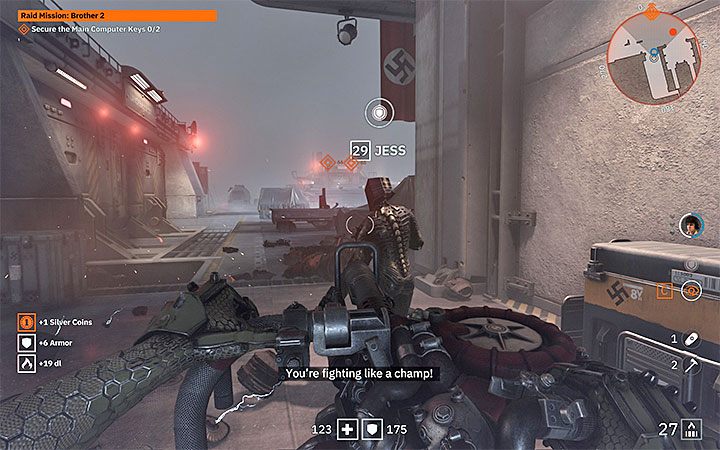 Ataki bossa mogą bardzo szybko pozbawić twoją postać punktów zdrowia i pancerza - Raid Mission: Brother 2 | Solucja Wolfenstein Youngblood - Wolfenstein: Youngblood - poradnik do gry