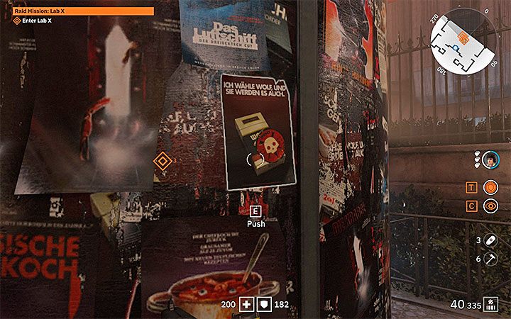 Wyrusz na pobliski plac i zainteresuj się słupem ogłoszeniowym - Raid Mission Lab X | Solucja Wolfenstein Youngblood - Wolfenstein: Youngblood - poradnik do gry