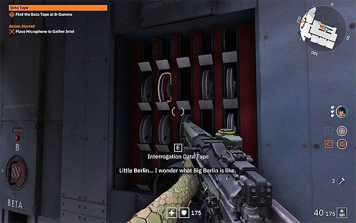 Opis tego zadania w twoim dzienniku zawiera podpowiedź jakie skrytki należy sprawdzać - w naszym przypadku były to skrytki B-Gamma - Data Tape | Misje poboczne w Wolfenstein Youngblood - Wolfenstein: Youngblood - poradnik do gry