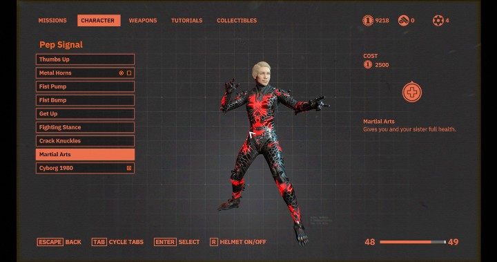 Najciekawszymi dopingami są dwie ostatnie opcje - sztuki walki i cyborg 1980 - Doping (Pep Signal) w Wolfenstein Youngblood - Wolfenstein: Youngblood - poradnik do gry