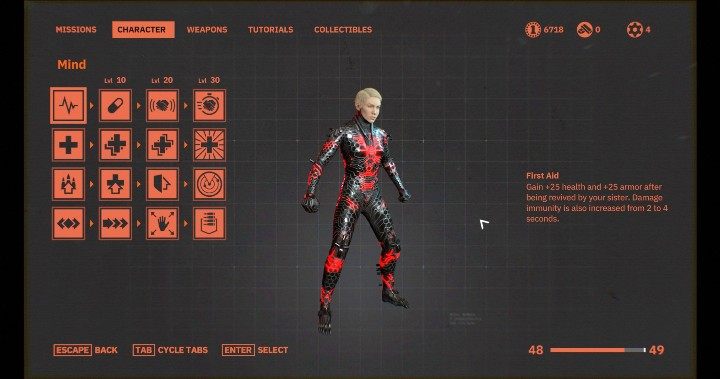 First Aid (Pierwsza pomoc) - po ożywieniu Cię przez towarzysza dostajesz 25 punktów zdrowia i pancerza oraz niewrażliwość na 4 sekundy - Rozwój postaci w Wolfenstein Youngblood - Wolfenstein: Youngblood - poradnik do gry