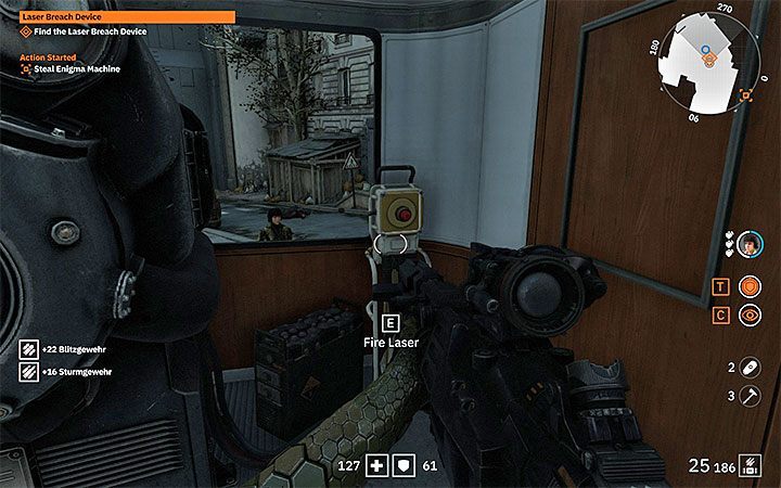 Celem podróży jest trójkątny plac, na którym stoi zaparkowany autobus z zainstalowanym na nim laserowym działem - Laser Breach Device | Misje poboczne w Wolfenstein Youngblood - Wolfenstein: Youngblood - poradnik do gry