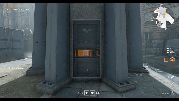 Otworzysz nią drzwi i skrzynie, które oznaczone są pomarańczowym znakiem z symbolem wybuchu - Jak otworzyć lub zniszczyć zablokowane drzwi w Wolfenstein Youngblood? - Wolfenstein: Youngblood - poradnik do gry