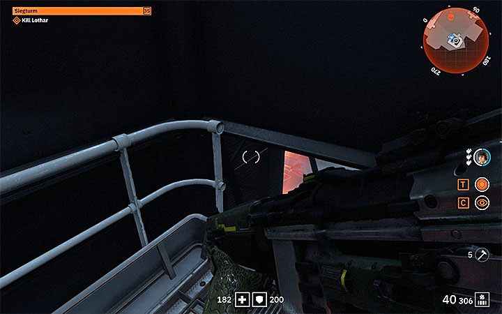 Generał Lothar korzysta z odrzutowego plecaka i twoim nadrzędnym zadaniem stanie się zmniejszenie dzielącego cię od niego dystansu - Generał Lothar - finałowy boss w Wolfenstein Youngblood - Wolfenstein: Youngblood - poradnik do gry