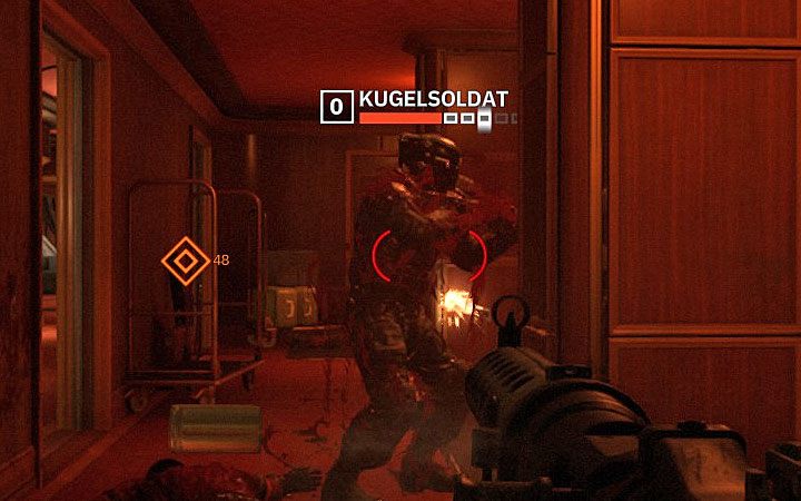 Osiągnięcie to dotyczy wyłącznie tych przeciwników, którzy używają pancerzy i osłon, czyli tych, nad głowami których oprócz czerwonego paska zdrowia znajdują się także dodatkowe białe znaczniki - Odpowiednio dobrane argumenty | Trofea w Wolfenstein Youngblood - Wolfenstein: Youngblood - poradnik do gry