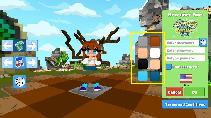 Po wybraniu wyglądu bohatera nadaj mu kolory - Krok 2 - stworzenie postaci w BlockStarPlanet - BlockStarPlanet - poradnik do gry