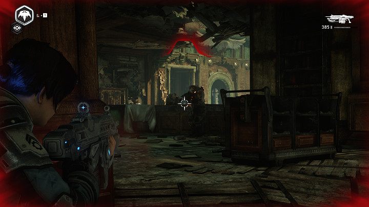 Idź przed siebie i pozbądź się roju, który zabarykadował się w kolejnym budynku - Akt 4 Rozdział 1 - Front Domowy | Solucja Gears 5 - Gears 5 - poradnik do gry