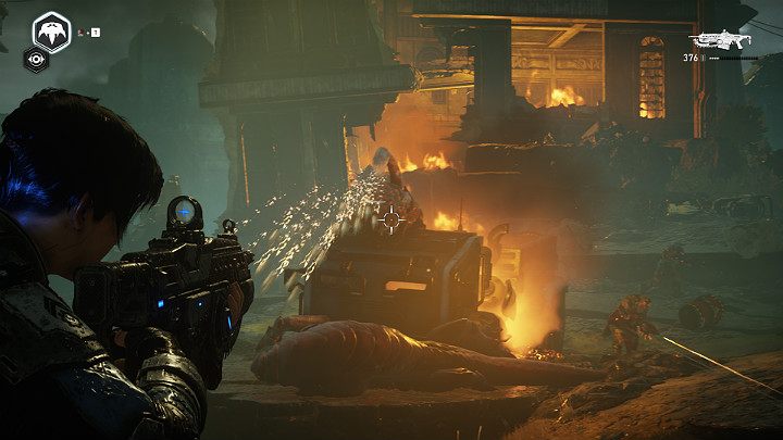 W dalszej części lokacji czeka na Ciebie kolejny oddział - Akt 4 Rozdział 2 - Upadek | Solucja Gears 5 - Gears 5 - poradnik do gry