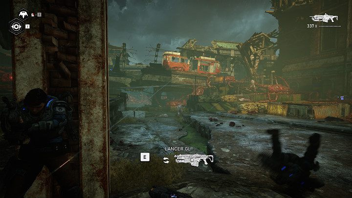 Gdy dalsza droga zostanie zablokowana, Twoja drużyna będzie musiała poradzić sobie z kolejnym oddziałem wroga - Akt 4 Rozdział 2 - Upadek | Solucja Gears 5 - Gears 5 - poradnik do gry