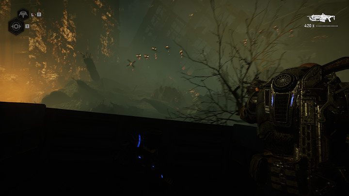 W trakcie jazdy do następnego obozu najlepiej kucnąć i się nie wychylać - Akt 4 Rozdział 2 - Upadek | Solucja Gears 5 - Gears 5 - poradnik do gry