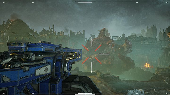 Gdy tylko działo elektromagnetyczne zostanie naładowane, podejdź do konsoli działa i wyceluj w Krakena - Akt 4 Rozdział 2 - Upadek | Solucja Gears 5 - Gears 5 - poradnik do gry