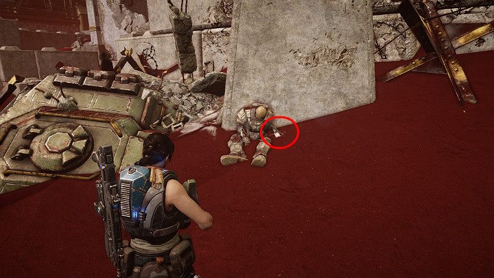 Podejdź do szkieletu i zbierz przedmiot kolekcjonerski - Nieśmiertelnik UNR: Poległy Lojalista - Akt 3 Rozdział 3 - Może wymagać złożenia | Solucja Gears 5 - Gears 5 - poradnik do gry