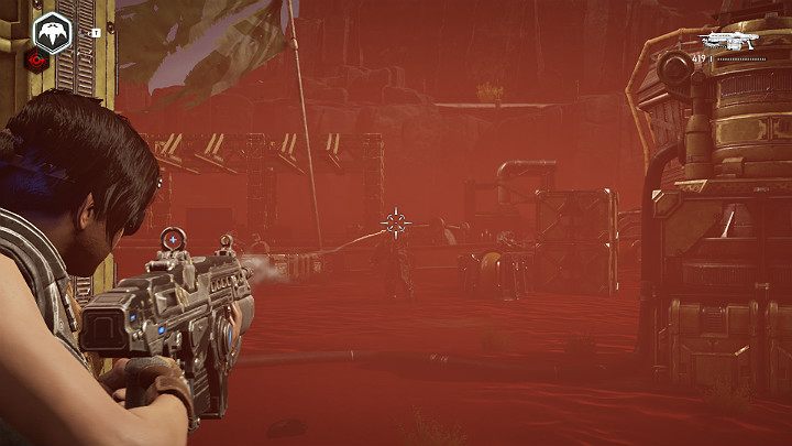 Gdy wejdziesz na teren wodociągów będziesz musiał poradzić sobie z dużym oddziałem nieprzyjaciela - Akt 3 Rozdział 3 - Może wymagać złożenia | Solucja Gears 5 - Gears 5 - poradnik do gry