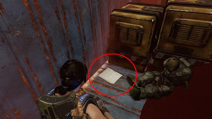 Wejdź do kontenera z prawej strony, aby zebrać kolejny przedmiot kolekcjonerski - Dziennik okrętowy RNV Borascu - Akt 3 Rozdział 3 - Może wymagać złożenia | Solucja Gears 5 - Gears 5 - poradnik do gry