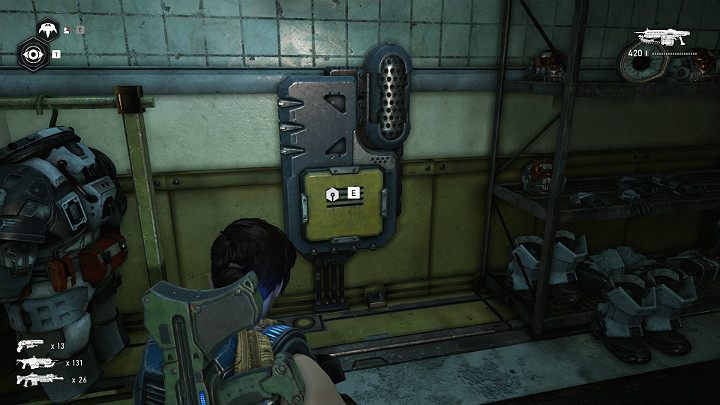 W szatni kosmonautów znajdziesz żółtą skrzynkę, a w niej jeden komponent - Akt 3 Rozdział 3 - Może wymagać złożenia | Solucja Gears 5 - Gears 5 - poradnik do gry