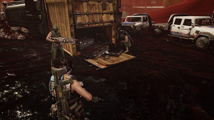 Przy jednym z rozbitych kontenerów znajdziesz Komponent - Akt 3 Rozdział 3 - Może wymagać złożenia | Solucja Gears 5 - Gears 5 - poradnik do gry