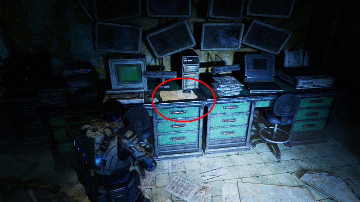 Po przejściu przez pokój dziecięcy, podejdź do lewej strony pomieszczenia - Akt 2 Rozdział 3 - ...tym mniej polanek | Przedmioty kolekcjonerskie w Gears 5 - Gears 5 - poradnik do gry