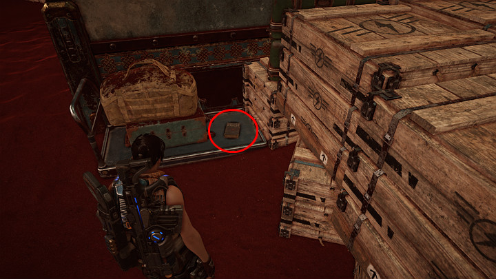 Gdy wyjdziesz z pomieszczenia z ladą barową, zejdź schodami na dół i idź w stronę taśmy bagażowej - Akt 3 Rozdział 1 - Wielka szansa | Przedmioty kolekcjonerskie w Gears 5 - Gears 5 - poradnik do gry