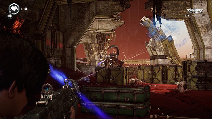 W drodze powrotnej zmierzysz się ze skoczkiem i kilkoma pomniejszymi przeciwnikami - Akt 3 Rozdział 2 - Rakietowy plan | Przedmioty kolekcjonerskie w Gears 5 - Gears 5 - poradnik do gry