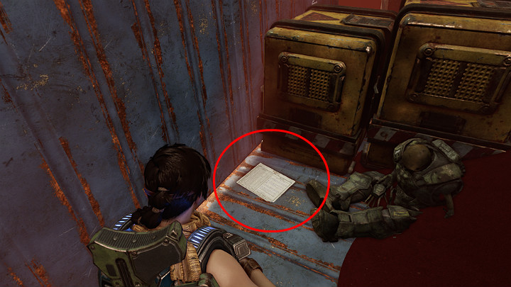 Gdy rozprawisz się z przeciwnikami okupującymi wrak transportowca, wejdź do kontenera z prawej strony - dziennik leży na ziemi - Akt 3 Rozdział 3 - Może wymagać złożenia | Przedmioty kolekcjonerskie w Gears 5 - Gears 5 - poradnik do gry