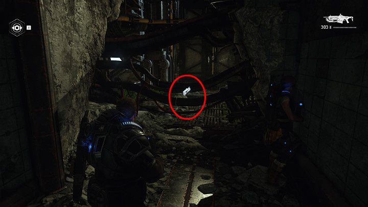 Aby przejść do dalszej części lokacji będziesz musiał użyć piły mechanicznej wbudowanej w Lancera - Akt 1 Rozdział 1 - Strzał w ciemno | Solucja Gears 5 - Gears 5 - poradnik do gry