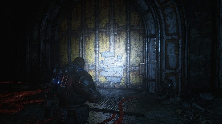 Staniesz przed żelaznymi drzwi, które będzie mógł otworzyć Dave - Akt 1 Rozdział 1 - Strzał w ciemno | Solucja Gears 5 - Gears 5 - poradnik do gry