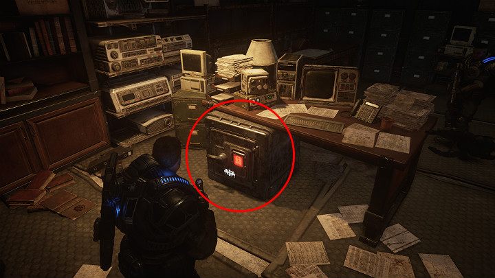 Twoim kolejnym zadaniem będzie otwarcie sejfu w gabinecie dowódcy - Akt 1 Rozdział 1 - Strzał w ciemno | Solucja Gears 5 - Gears 5 - poradnik do gry