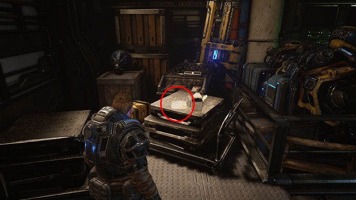 Po prawej stronie znajdziesz kolejny przedmiot kolekcjonerski - Dokumentacja medyczna: Marcus Fenix - Akt 1 Rozdział 2 - Dyplomacja | Solucja Gears 5 - Gears 5 - poradnik do gry