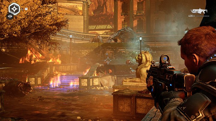 Niedaleko miejsca wypadku czeka na Ciebie komitet powitalny złożony z kilku stworów - Akt 1 Rozdział 4 - Nadchodzi zmiana | Solucja Gears 5 - Gears 5 - poradnik do gry