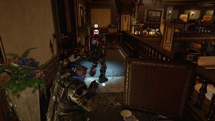 Jeden z robotów blokuje przejście więc będziesz musiał go wyeliminować - Akt 1 Rozdział 4 - Nadchodzi zmiana | Solucja Gears 5 - Gears 5 - poradnik do gry