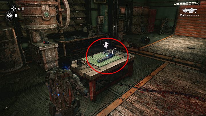 Na stole warsztatowym znajdziesz ulepszenie dla Jacka - Pułapka rażąca - Akt 2 Rozdział 1 - Rekrutacja | Solucja Gears 5 - Gears 5 - poradnik do gry