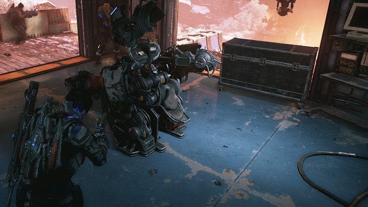 Co ciekawe, w warsztacie jest sporych rozmiarów mech, którego możesz użyć - Akt 2 Rozdział 1 - Rekrutacja | Solucja Gears 5 - Gears 5 - poradnik do gry