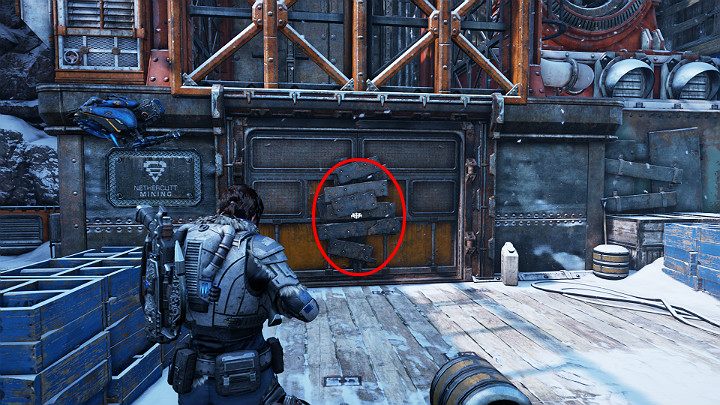Wejście do kopalni prowadzi przez te zabezpieczone drzwi - Akt 2 Rozdział 4 - Źródło wszystkiego | Solucja Gears 5 - Gears 5 - poradnik do gry