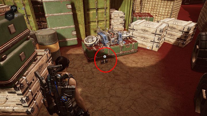 Nieco z prawej strony, przy skrzynkach i beczkach znajdziesz jeden komponent - Akt 3 Rozdział 1 - Wielka szansa | Solucja Gears 5 - Gears 5 - poradnik do gry