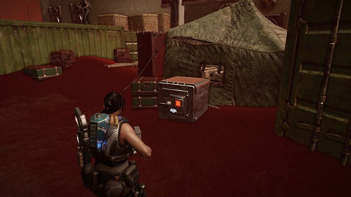 W sejfie za namiotem Paduka znajdziesz jeden komponent - Akt 3 Rozdział 1 - Wielka szansa | Solucja Gears 5 - Gears 5 - poradnik do gry