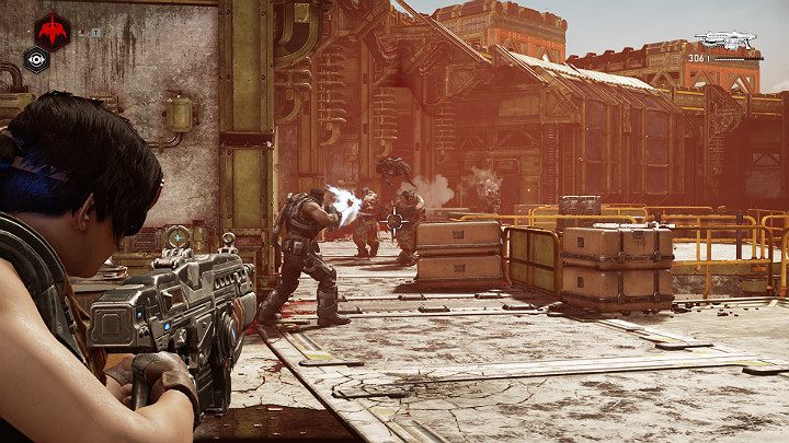 Po wejściu do nowej lokacji przygotuj się na spory opór - Akt 3 Rozdział 2 - Rakietowy plan | Solucja Gears 5 - Gears 5 - poradnik do gry