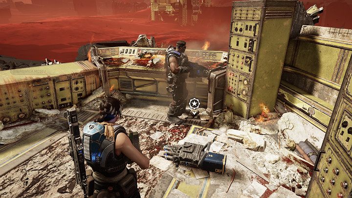 Na miejscu czeka na Ciebie kilku przeciwników - Akt 3 Rozdział 2 - Rakietowy plan | Solucja Gears 5 - Gears 5 - poradnik do gry