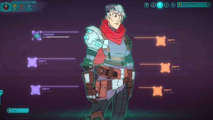 Później znajdują się dwie ikonki odpowiedzialne za talie do walki oraz negocjacji - Interfejs gry w Griftlands - Griftlands - poradnik do gry