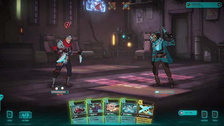 Gra Griftlands jak na grę karcianą przystało ma bardzo proste sterowanie - Interfejs gry w Griftlands - Griftlands - poradnik do gry